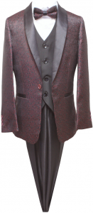 BOYS 5PC. SUIT (BURGANDY) 2121220
